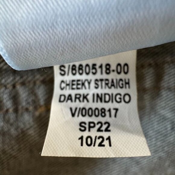 Gap Cheeky Straight High Rise Dark Indigo Blue Denim Button Fly Jeans Size 12 - Picture 14 of 14